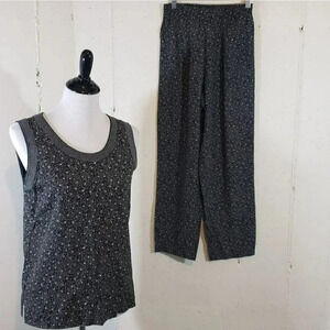 Essay‎ vintage black white print sleeveless top  & matching pants